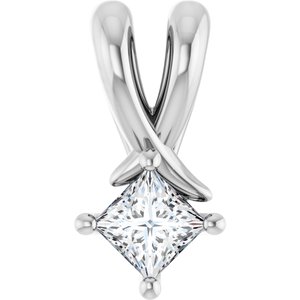 10K White Gold 3 mm Square Pendant Mounting