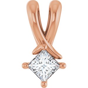 10K Rose Gold 3 mm Square Pendant Mounting