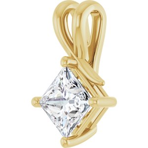 10K Yellow Gold 6 mm Square Pendant Mounting – image 3