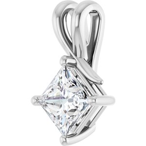 10K White Gold 6 mm Square Pendant Mounting – image 3