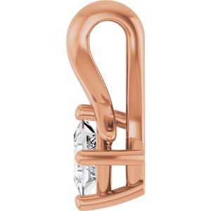 14K Rose Gold 3 mm Square Pendant Mounting – image 5