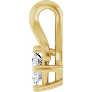 14K Yellow Gold 3 mm Square Pendant Mounting – image 5