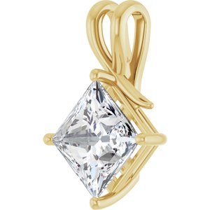14K Yellow Gold 10 mm Square Pendant Mounting – image 3