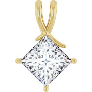 10K Yellow Gold 10 mm Square Pendant Mounting