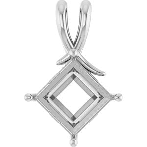 Platinum 10 mm Square Pendant Mounting – image 2