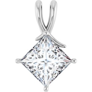 14K X1 White Gold 10 mm Square Pendant Mounting