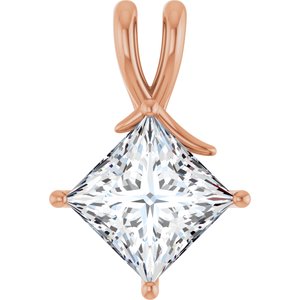 14K Rose Gold 10 mm Square Pendant Mounting