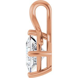 18K Rose Gold 6 mm Square Pendant Mounting – image 5