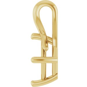 14K Yellow Gold 6 mm Square Pendant Mounting – image 6