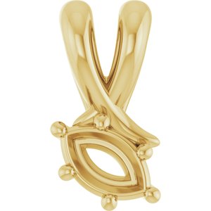 10K Yellow Gold 5x3 mm Marquise Pendant Mounting – image 2