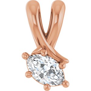 14K Rose Gold 5x3 mm Marquise Pendant Mounting