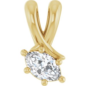 10K Yellow Gold 5x3 mm Marquise Pendant Mounting
