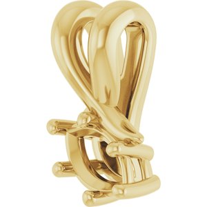18K Yellow Gold 5x3 mm Marquise Pendant Mounting – image 4