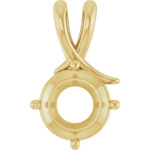 14K Yellow Gold 10 mm Round Pendant Mounting – image 2