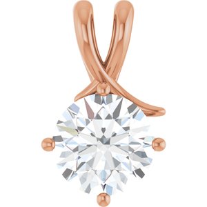 10K Rose Gold 10 mm Round Pendant Mounting