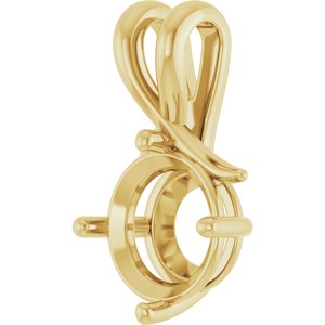 14K Yellow Gold 10 mm Round Pendant Mounting – image 4