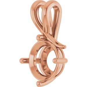 14K Rose Gold 10 mm Round Pendant Mounting – image 4