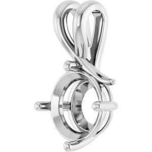 14K White Gold 10 mm Round Pendant Mounting – image 4