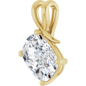 10K Yellow Gold 14x10 mm Elongated Cushion Pendant Mounting – image 3