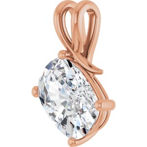 10K Rose Gold 14x10 mm Elongated Cushion Pendant Mounting – image 3