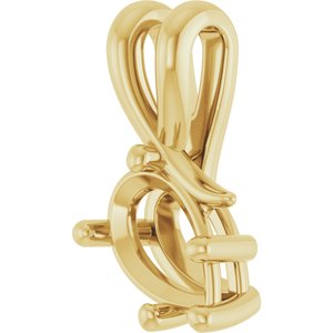 14K Yellow Gold 8.5x5.5 mm Pear Pendant Mounting – image 4