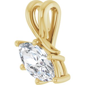 14K Yellow Gold 10x5 mm Marquise Pendant Mounting – image 3