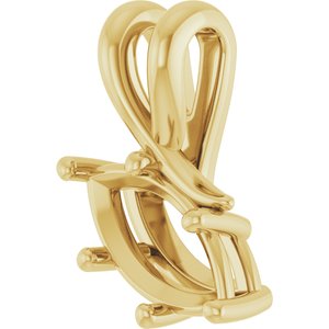14K Yellow Gold 10x5 mm Marquise Pendant Mounting – image 4