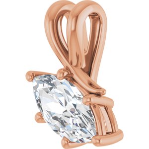 10K Rose Gold 10x5 mm Marquise Pendant Mounting – image 3