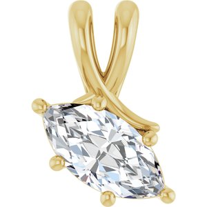 18K Yellow Gold 10x5 mm Marquise Pendant Mounting