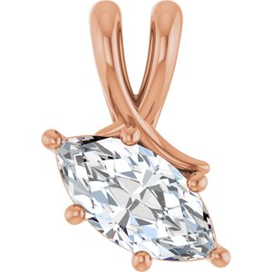 14K Rose Gold 10x5 mm Marquise Pendant Mounting