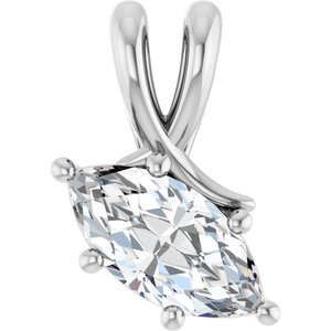 14K White Gold 10x5 mm Marquise Pendant Mounting