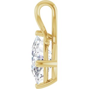 14K Yellow Gold 14x10 mm Elongated Cushion Pendant Mounting – image 5