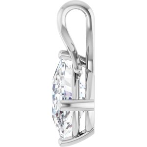 10K White Gold 14x10 mm Elongated Cushion Pendant Mounting – image 5