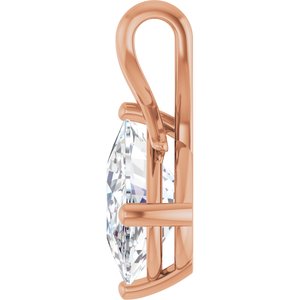 10K Rose Gold 14x10 mm Elongated Cushion Pendant Mounting – image 5