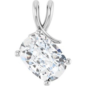Continuum Sterling Silver 14x10 mm Elongated Cushion Pendant Mounting