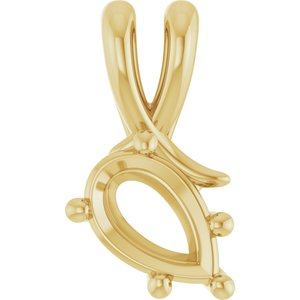 10K Yellow Gold 8.5x5.5 mm Pear Pendant Mounting – image 2