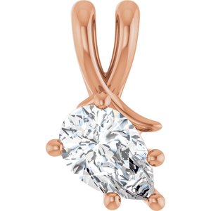 18K Rose Gold 8.5x5.5 mm Pear Pendant Mounting