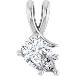 14K White Gold 8.5x5.5 mm Pear Pendant Mounting