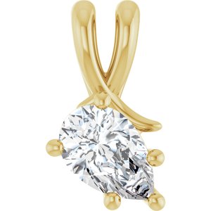 18K Yellow Gold 8.5x5.5 mm Pear Pendant Mounting