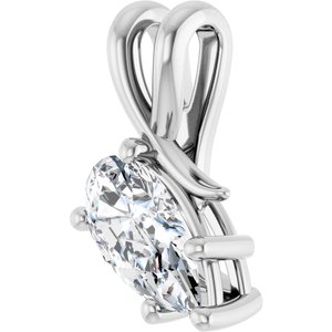 10K White Gold 10.5x5.5 mm Pear Pendant Mounting – image 3