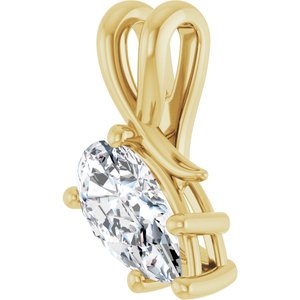 14K Yellow Gold 10.5x5.5 mm Pear Pendant Mounting – image 3
