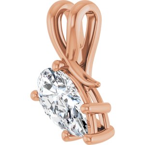 14K Rose Gold 10.5x5.5 mm Pear Pendant Mounting – image 3