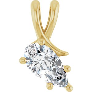 10K Yellow Gold 10.5x5.5 mm Pear Pendant Mounting