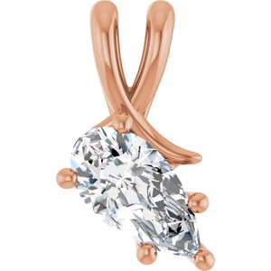 18K Rose Gold 10.5x5.5 mm Pear Pendant Mounting