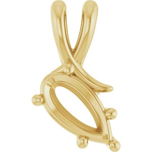 14K Yellow Gold 10.5x5.5 mm Pear Pendant Mounting – image 2