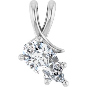 Sterling Silver 10.5x5.5 mm Pear Pendant Mounting