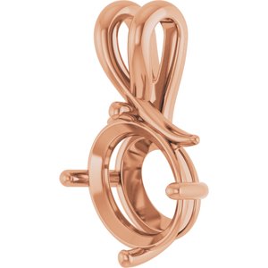 18K Rose Gold 12x10 mm Oval Pendant Mounting – image 4