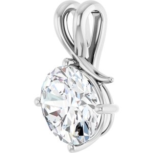 18K White Gold 12x10 mm Oval Pendant Mounting – image 3