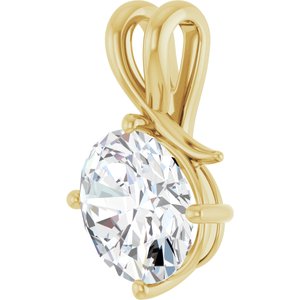 14K Yellow Gold 12x10 mm Oval Pendant Mounting – image 3