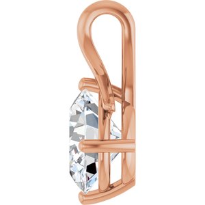 18K Rose Gold 12x10 mm Oval Pendant Mounting – image 5